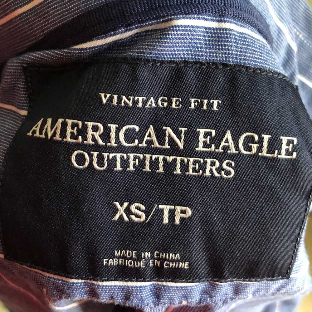 American Eagle Vintage Fit Stripe Collared Top - Picture 5 of 5